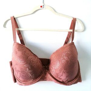 Talla Womens Rose Pink Floral Underwired Padded Adjustable Push Up Bra Size 40D